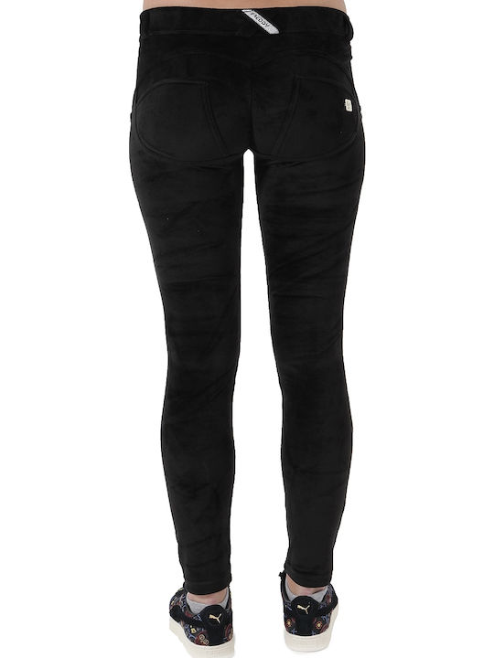 Wr.Up Skinny-Fit Täglich Frauen Lang Leggings Push Up Schwarz