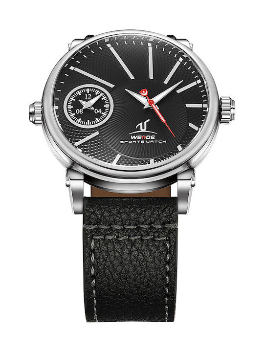 Weide Men's Watch 50mm Battery with Black Leather Strap