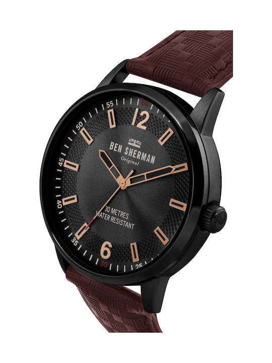 Ben Sherman Daltrey Social Watch Battery with Brown Leather Strap