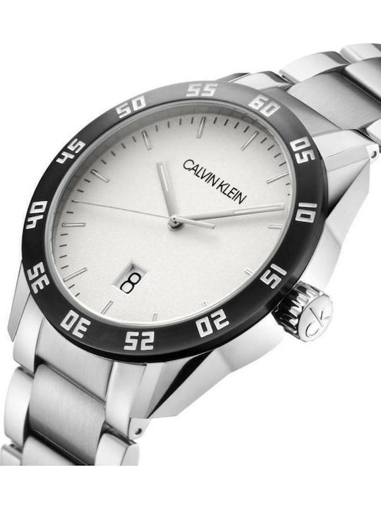 Calvin Klein Мъжки часовник 42 мм На батерия с Сребърна Метална гривна