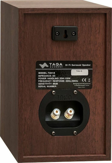 Taga Harmony TAV-S Ζεύγος Ηχείων Hi-Fi Βιβλιοθήκης 50W 2 Δρόμων Π16.5xΒ14.5xΥ26.5εκ. Καρυδιά