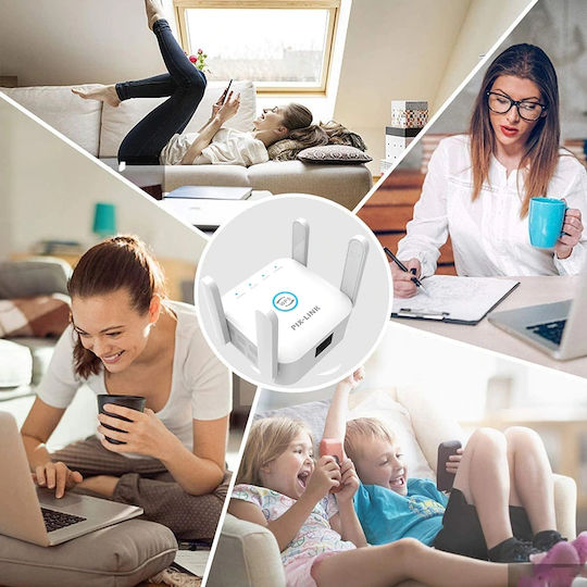 Pix-Link AC24 White WiFi Extender Dual Band (2.4 & 5GHz) 1200Mbps