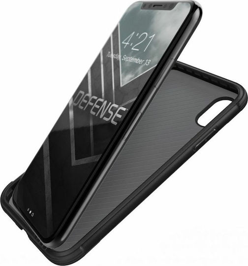 X-Doria Defense Lux Задна корица Изкуствена кожа 2мм Черен (iPhone XS Max)