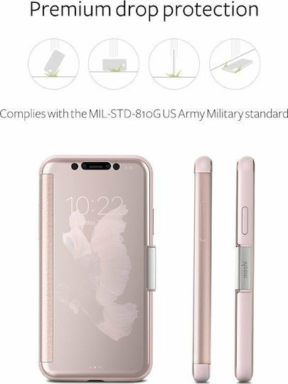 Moshi StealthCover Buchen Sie Synthetisches Leder Rosa (iPhone X / Xs)