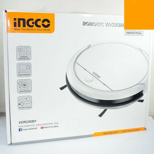 Ingco VCRG30261 Roboter-Staubsauger mit Intelligenter Navigation & Saugkraft 1000Pa Weiße
