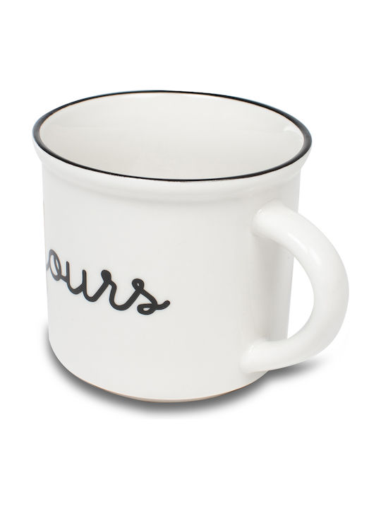 Dutch Rose Yours-Mine Ceramic Cup White 330ml