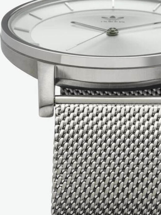 adidas District M1 Ανδρικό Ρολόι 42mm Μπαταρίας με Ασημί Μεταλλικό Μπρασελέ