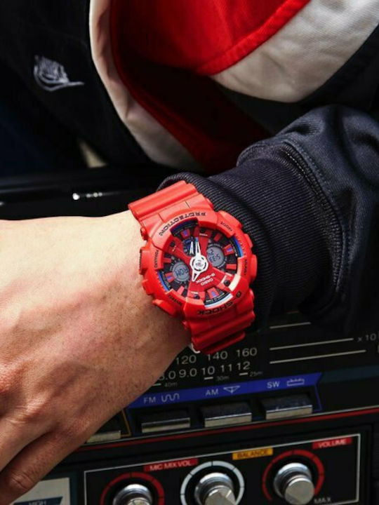 Casio G-Shock Digital Men's Watch 51mm Chronograph Battery with Red Rubber Strap