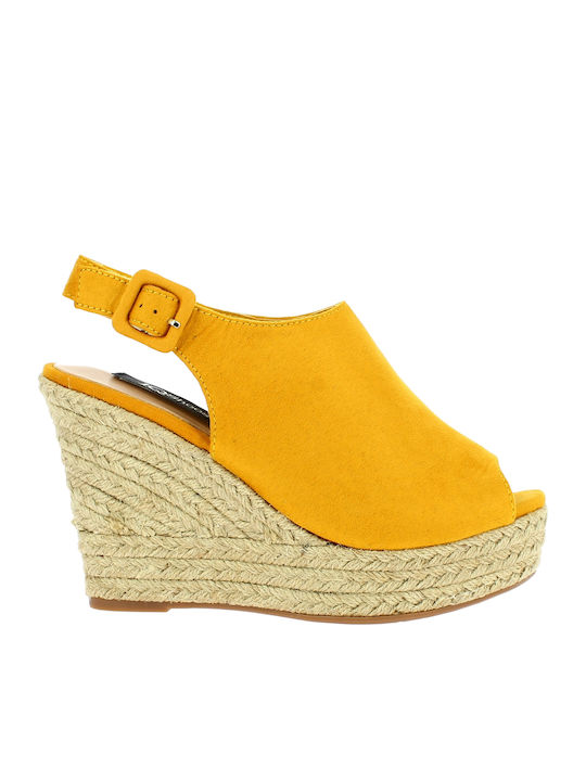 IQ Shoes 1G19128 Καλοκαιρινές Γυναικείες Πλατφόρμες Κίτρινες