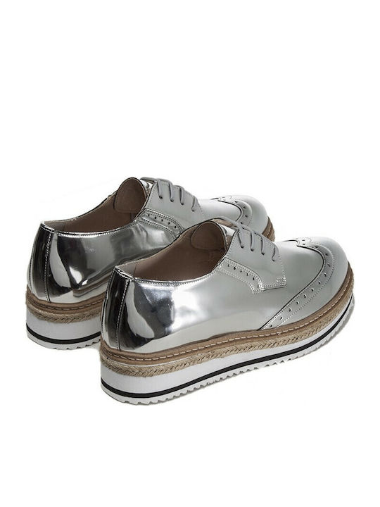 Grumman Women's Flatform Oxfords Silver