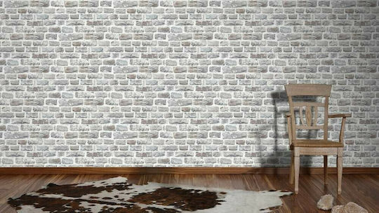 Wall Wallpaper Brick Vinyl Gray 1000x53cm Washable