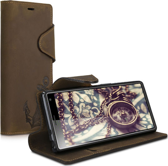 KWmobile Kalibri Suede Anchor Wallet Δερμάτινο Καφέ (Xperia 10)