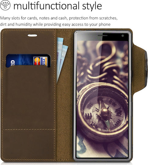 KWmobile Kalibri Suede Anchor Wallet Δερμάτινο Καφέ (Xperia 10)