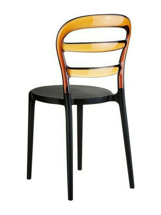 Bibi Kitchen Polypropylene Chair Black / Amber 42x50x85cm