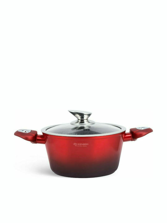 Edenberg Cookware Set of Aluminum with Stone Coating Red 15pcs