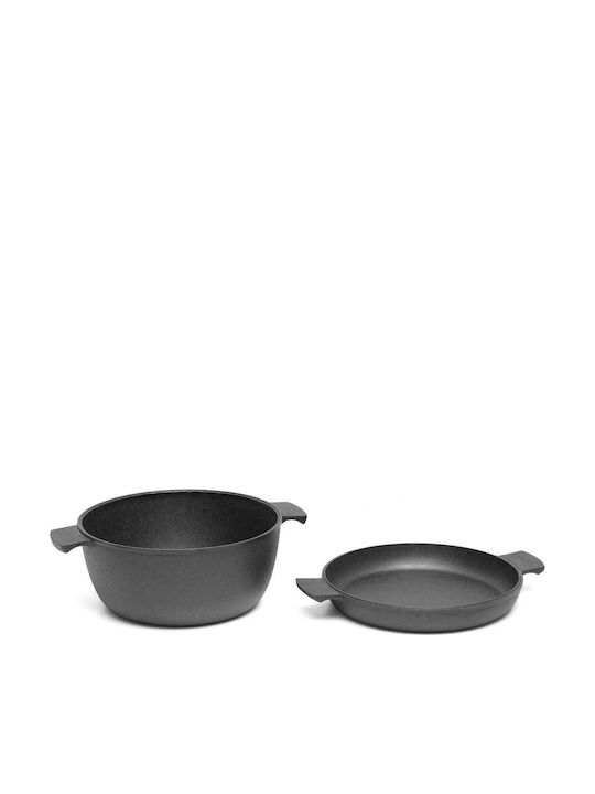 Skeppshult Pots Set of Cast Iron with No Coating Black 2pcs