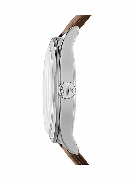 Armani Exchange Кварцов Часовник с Кожена Каишка Armani Exchange Кварцов Часовник с Кожена Каишка