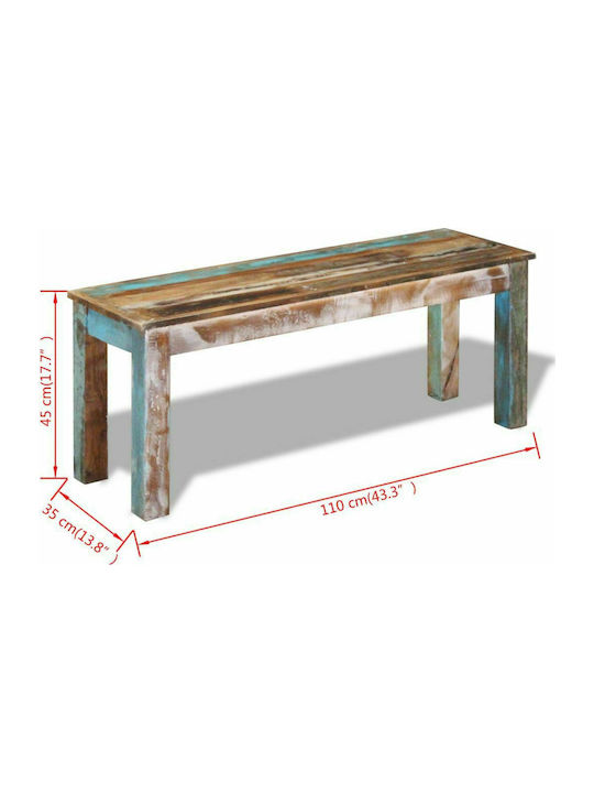 Bănci pentru Masă cu Suprafață de Lemn Multicolore 1buc 110x35x45buc