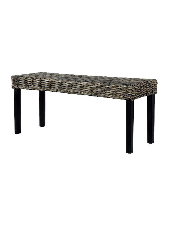 Dining Room Bench with Wooden Surface Brown 110x35x45cm