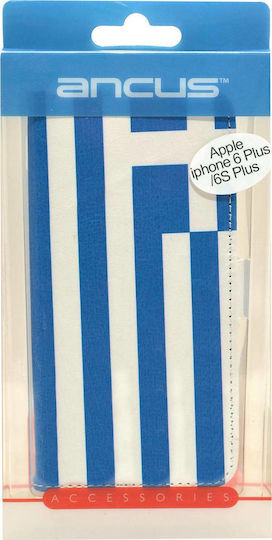 Ancus Ancus Greek Flag Book Synthetic Leather Multicolour Cover for iPhone 6/6s Plus