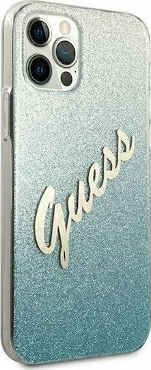 Guess Glitter Gradient Script Back Cover Πλαστικό Μπλε (iPhone 12 Pro Max)