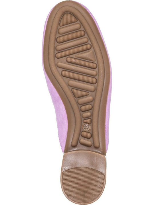 Flat Suede Mules σε Λιλά Χρώμα