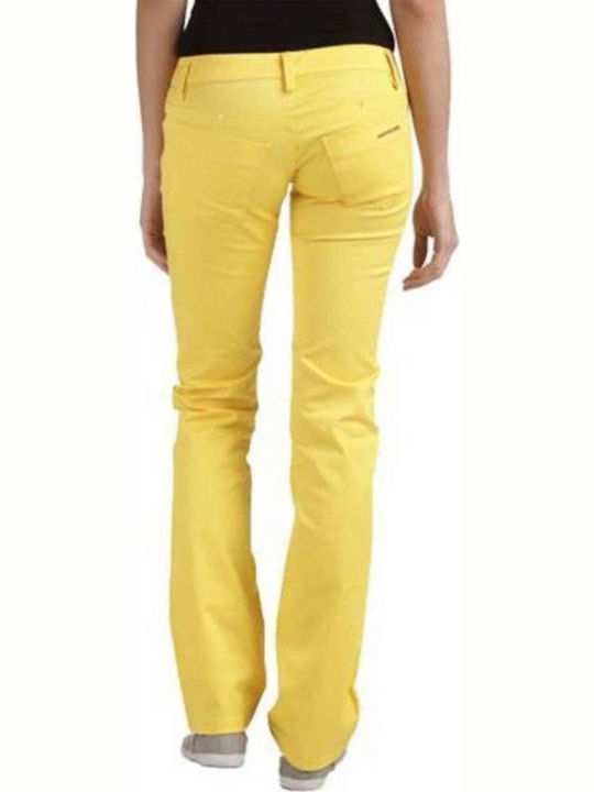 Phard Women's Cotton Trousers in Narrow Line Yellow