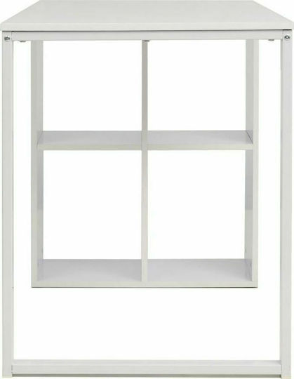 Домашно бюро с бели дървени библиотеки 120x60x75см