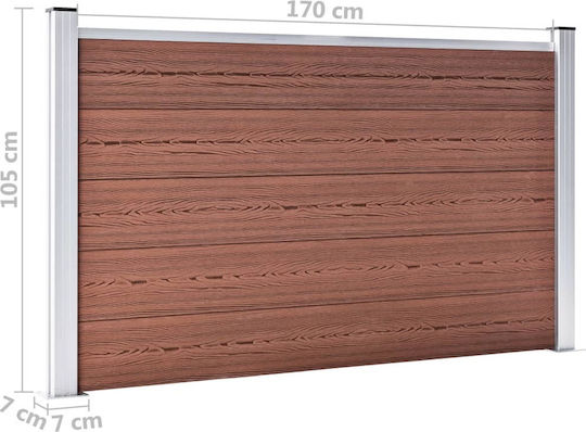 vidaXL Fence Panel Brown from WPC Fence Panel from WPC in Brown Color 1.05x1.8m