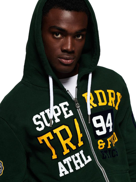 Superdry Men's Sweatshirt Jacket with Hood and Pockets Green