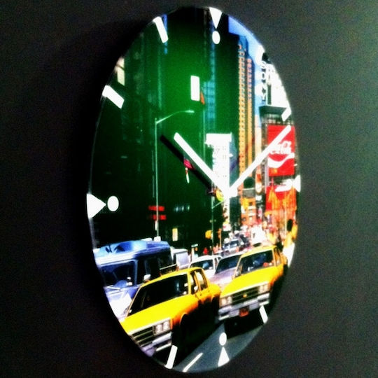 SP Souliotis New York Wanduhr Glas Mehrfarbig Ø30cm