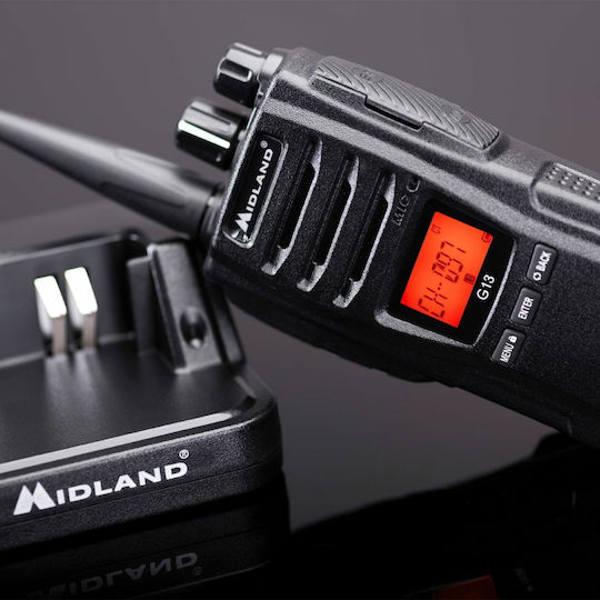 Midland G13 Ασύρματος Πομποδέκτης PMR 0.5W με Μονόχρωμη Οθόνη