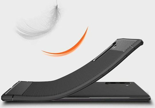 Hurtel Carbon Fiber Back Cover Σιλικόνης 1.4mm Μαύρο (Galaxy Note 10)