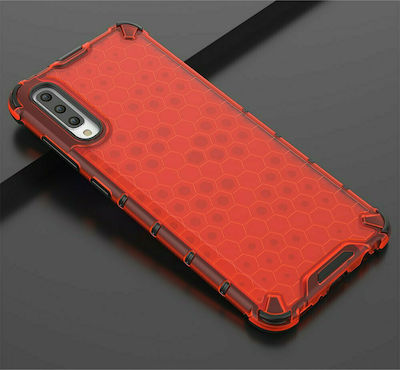 Hurtel Honeycomb Plastic Back Cover Red (Galaxy A70)