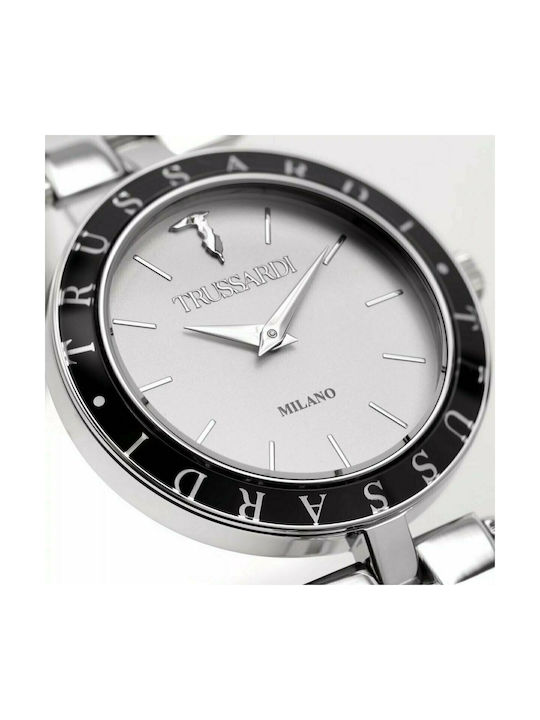 Trussardi T-Shiny Watch with Silver Metal Bracelet