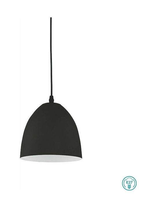 TK Lighting Kami Pendant Light Black Bell with Socket E27 23x23cm