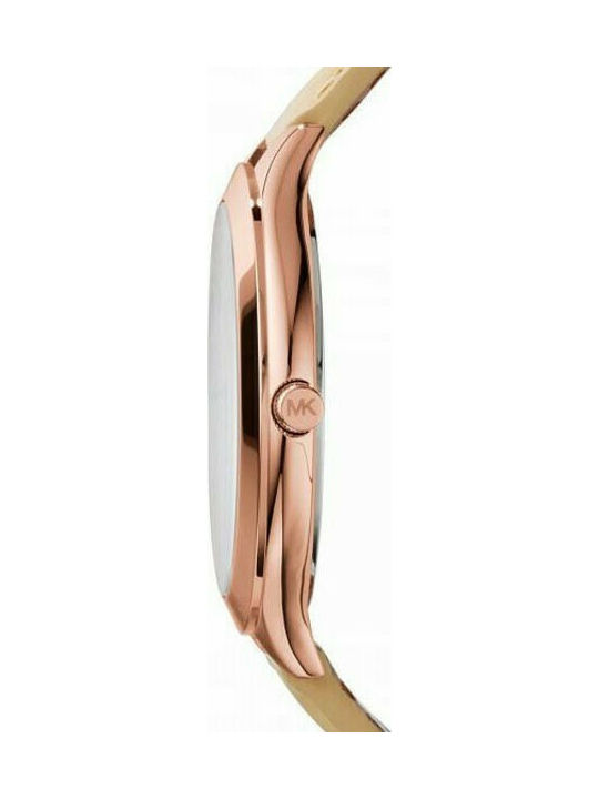 Michael Kors Slim Runway Watch with Pink Leather Strap