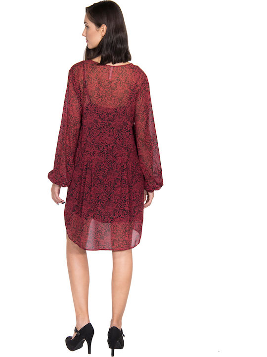 Pepe Jeans Lisie Mini Dress Burgundy