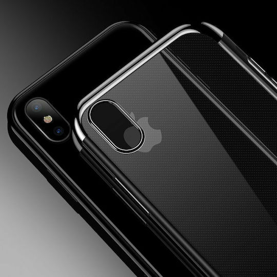 Hurtel Electroplating Umschlag Rückseite Silikon Schwarz (Redmi Note 7 / 7 Pro)