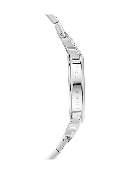 Trussardi T-Bent Γυναικείο Ρολόι 32mm Μπαταρίας με Ασημί Μεταλλικό Μπρασελέ