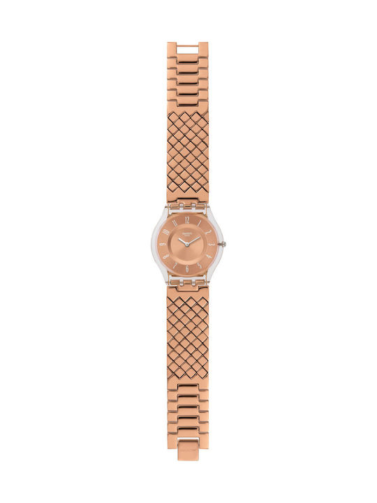 Swatch Skin Large Watch with Pink Gold Metal Bracelet