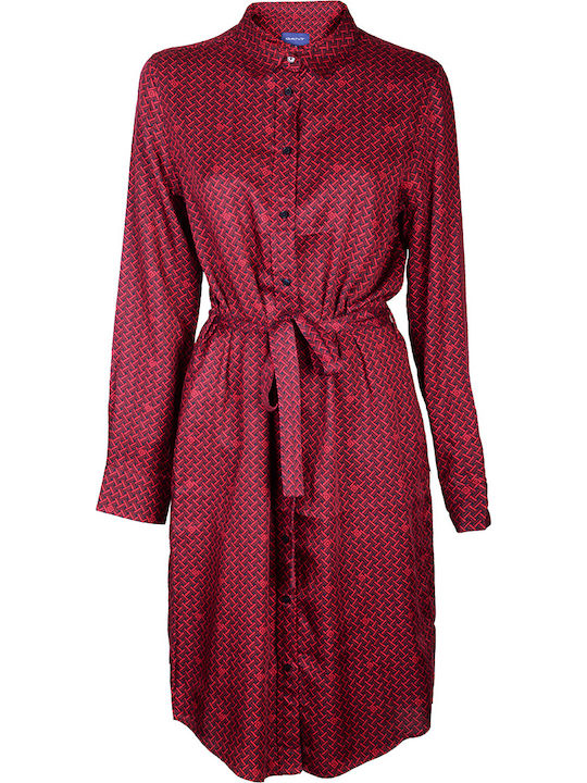 Gant Midi Shirt Dress Dress Red