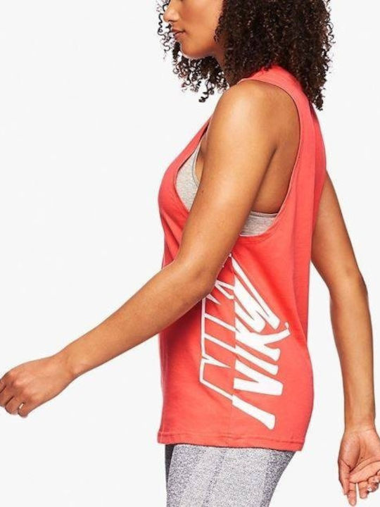 Nike Feminină Sportivă Din bumbac Bluză Fără mâneci Roșie