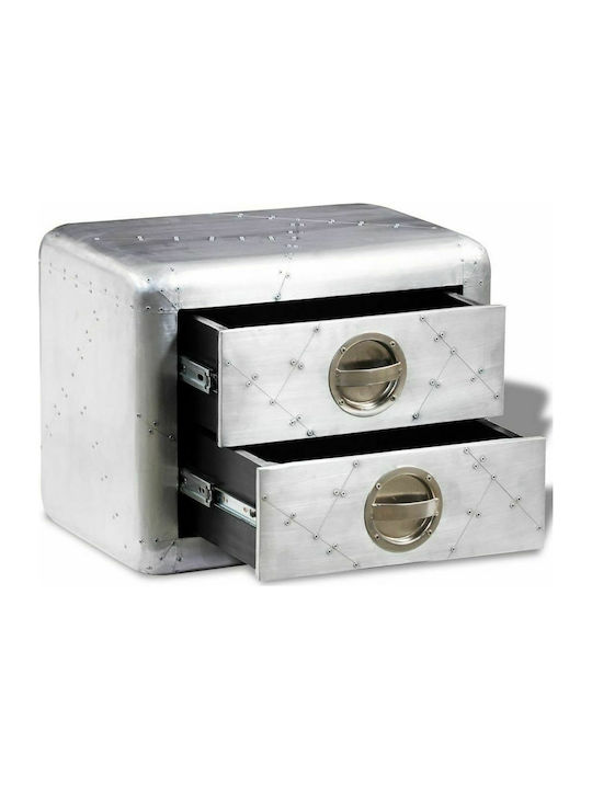 Rectangular Aluminum Side Table with Drawers Aircraft Airman M50xL35xH40cm