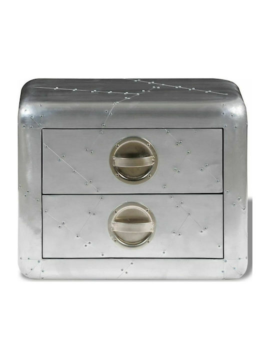 Rectangular Aluminum Side Table with Drawers Aircraft Airman M50xL35xH40cm