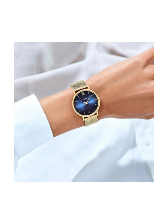 Cluse Minuit Watch with Gold Metal Bracelet