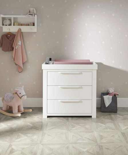 Franklin Baby Dresser with 3 Drawers White Wash 89x52x95cm