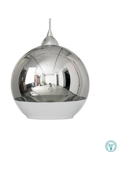 Nowodvorski Globe M Pendant Light Single-Light for Socket E27 Silver