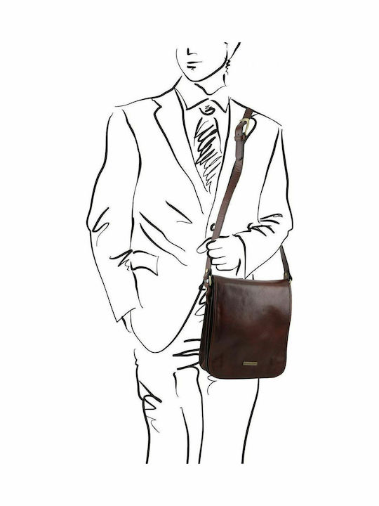 TL Messenger Leather Men's Bag Messenger Dark Brown