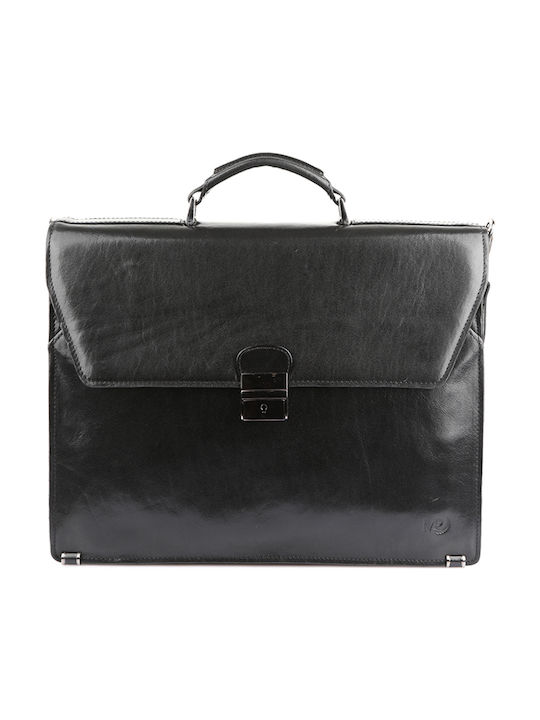 Marta Ponti Arizona Leather Men's Briefcase Black